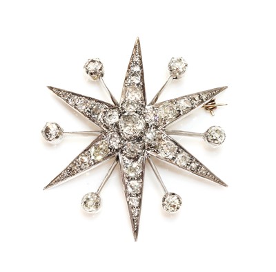 Lot 83 - A Victorian diamond set star brooch