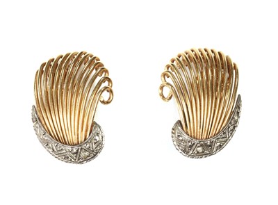 Lot 256 - A pair of diamond set spray earrings