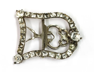 Lot 9 - A Georgian silver paste set buckle