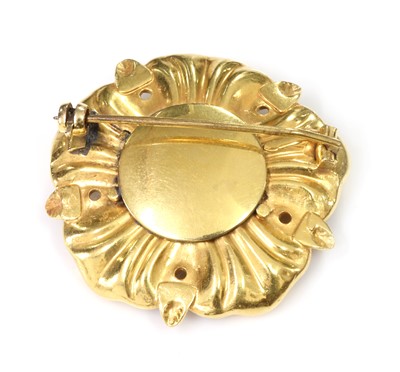 Lot 67 - A Victorian gold diamond and turquoise set York rose brooch