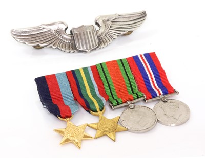 Lot 228 - A pair of American sterling silver pre-WWII AAF pilots wings, c.1940
