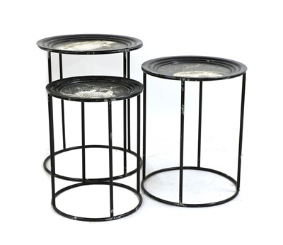 Lot 279 - A nest of three tray top tables