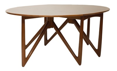 Lot 491 - A Danish teak ‘Oval-Klap’ dining table