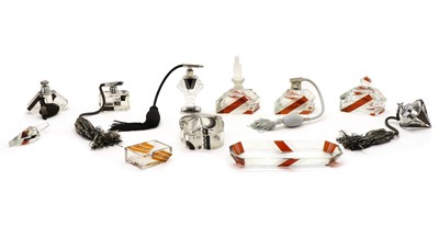 Lot 33 - Five Art Deco glass atomisers