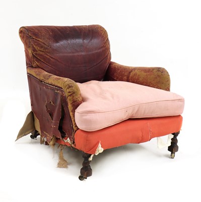 Lot 231 - A Howard type leather armchair