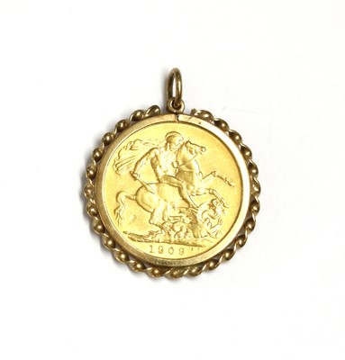 Lot 99 - An Edward VII sovereign pendant