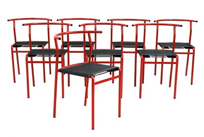 Lot 691 - A set of eight Baleri cafe chairs