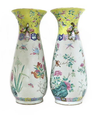 Lot 57 - A pair of Chinese famille rose vases