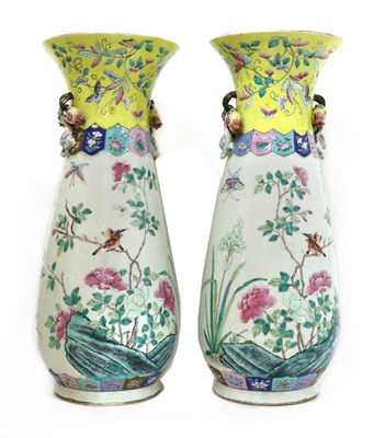 Lot 57 - A pair of Chinese famille rose vases