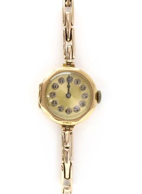 Lot 292 - A ladies' 9ct gold mechanical bracelet watch