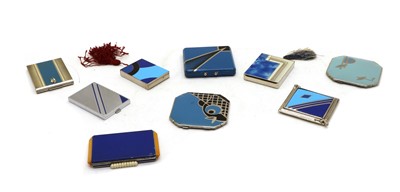 Lot 103 - A group of nine Art Deco design ladies compacts