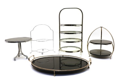 Lot 104 - A collection of Art Deco plated stands and trays