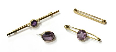Lot 46 - Four gold brooches
