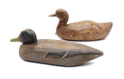 Lot 38 - Two carved wood and painted duck decoys