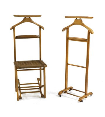 Lot 525 - A beechwood and paper cord folding valet chair