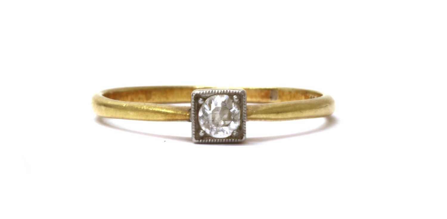 Lot 45 - A gold single stone diamond ring