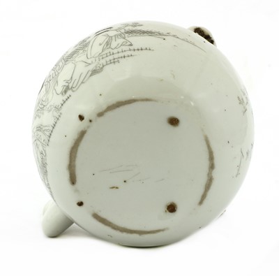 Lot 67 - An unusual Chinese engraved teapot and cover