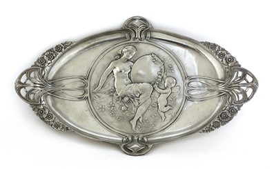 Lot 5 - A WMF pewter card tray