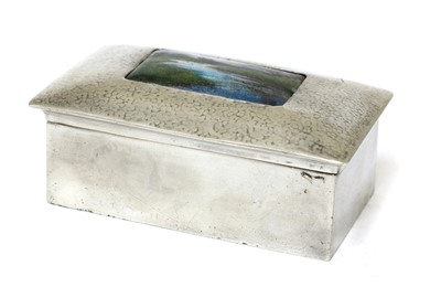 Lot 143 - A Liberty Tudric pewter and enamel jewellery box