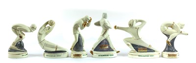 Lot 460 - A set of six Rome XVII Olympiad (summer 1960) figural souvenir bottles