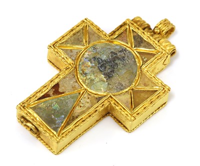 Lot 16 - A high carat gold Byzantine, Latin form reliquary cross
