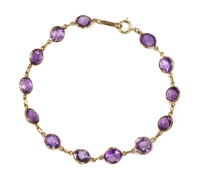 Lot 376 - A gold amethyst bracelet