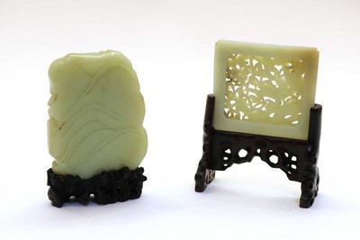 Lot 265 - A Chinese jade plaque