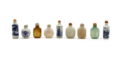 Lot 90 - A collection of nine Chinese snuff bottles