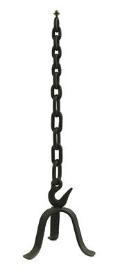 Lot 488 - A brutalist cast iron standard lamp