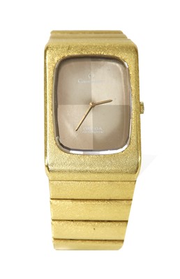 Lot 297 - A gentlemen’s 18ct gold Omega ‘Constellation’ automatic bracelet watch, c.1970