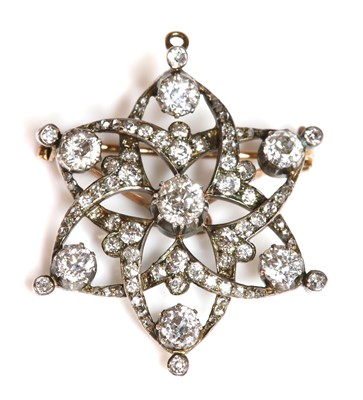 Lot 86 - A Victorian diamond star brooch