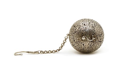 Lot 10 - A Chinese white metal incense burner