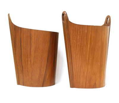 Lot 501 - Two teak wastepaper bins