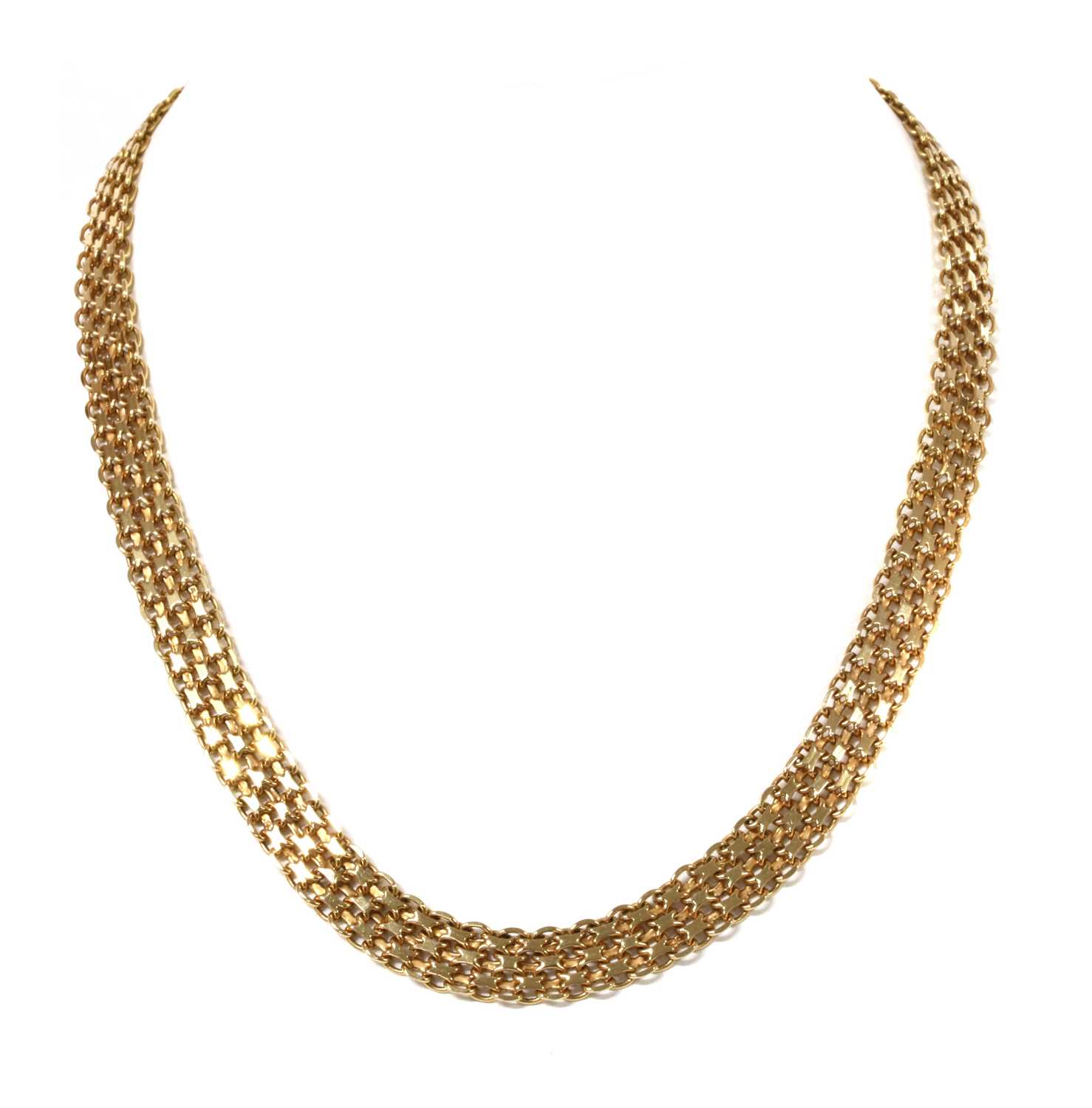 Lot 1074 - A 9ct gold Bismark link chain