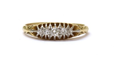 Lot 22 - A gold five stone diamond ring