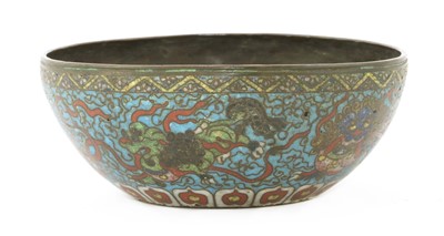 Lot 164 - A Chinese cloisonné bowl
