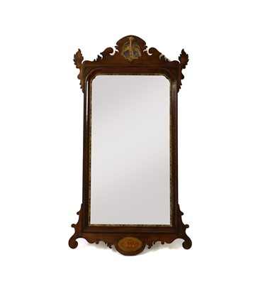 Lot 293 - George III mahogany and parcel gilt fretwork wall mirror