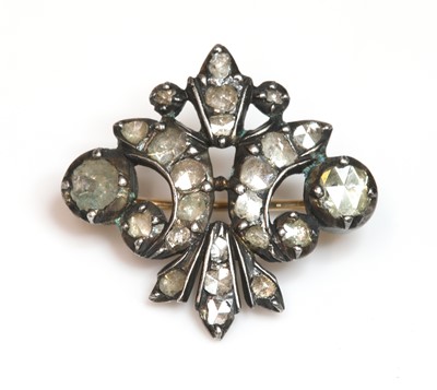 Lot 23 - A late Georgian diamond set fleur-de-lys