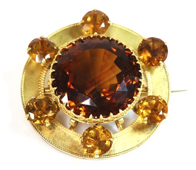 Lot 73 - A Victorian Scottish, gold shield form brooch