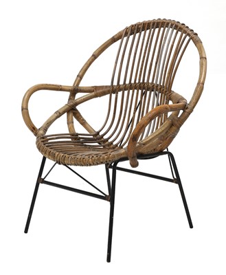 Lot 440 - A rattan armchair