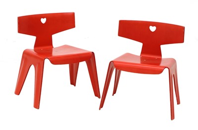 Lot 573 - A pair of child's chairs