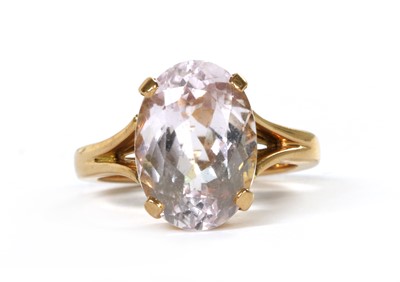 Lot 1164 - An 18ct gold single stone kunzite ring, by Mappin & Webb