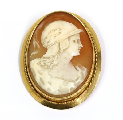 Lot 28 - A Finnish gold shell cameo brooch, by Suomen Kultaseppä Oy