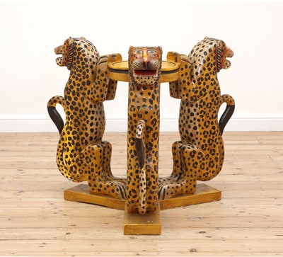 Lot 31 - A carved wooden, papier mâché and painted occasional table