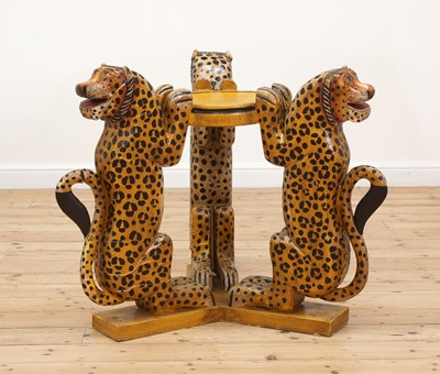 Lot 31 - A carved wooden, papier mâché and painted occasional table