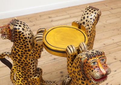 Lot 31 - A carved wooden, papier mâché and painted occasional table