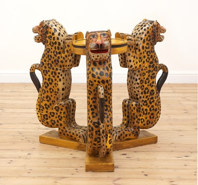 Lot 31 - A carved wooden, papier mâché and painted occasional table