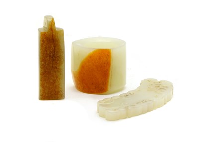 Lot 100 - Three Chinese jade carvings