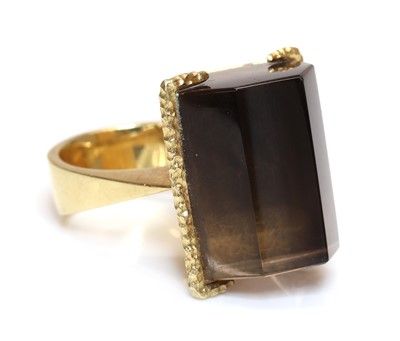 Lot 285 - An 18ct gold single stone smoky quartz ring, by St John's College School of Art c.1970