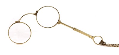 Lot 123 - A pair of gold lorgnettes, by Hamlin Ltd., c.1910
